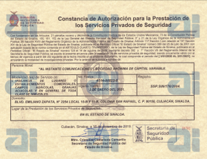 Permiso SSP Sinaloa - Al Instante Comunicaciones